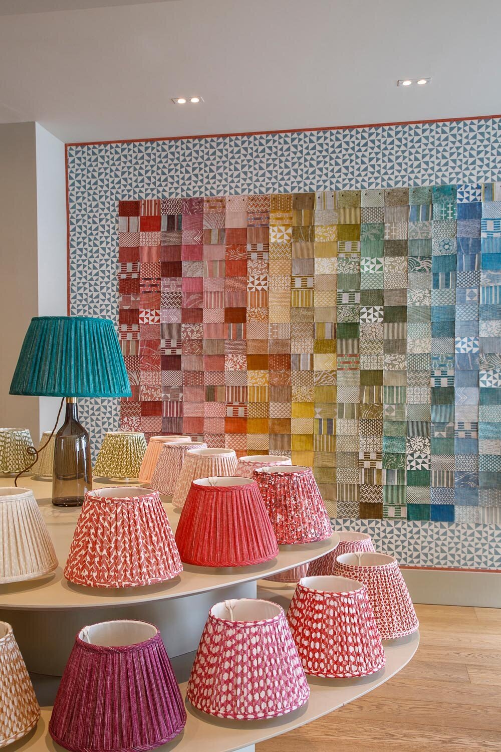 Fermoie Pimlico Showroom 2023 - Sample Wall, Lampshade Display, Walling CIRC-010 Shot-5