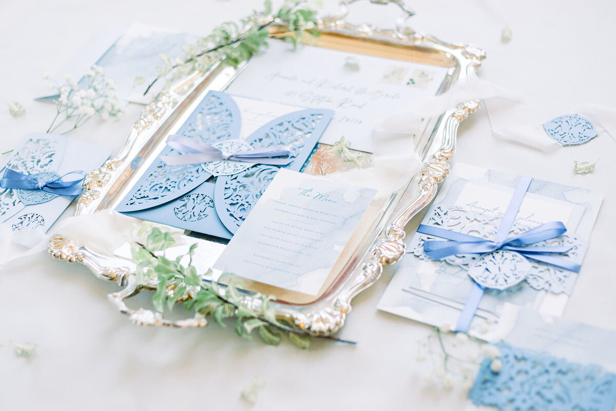 Wedding Invitations Paper Blue