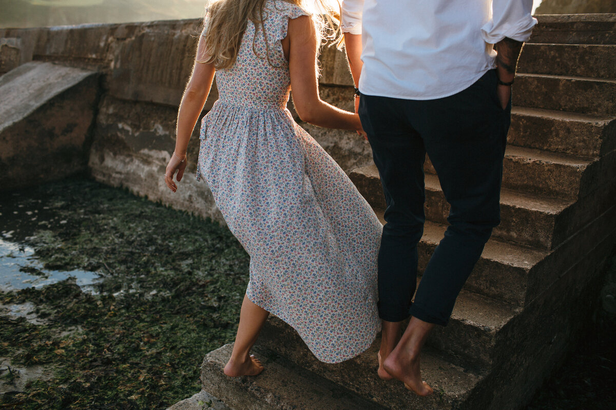 Engagement shoot at Hope Cove beach in Devon