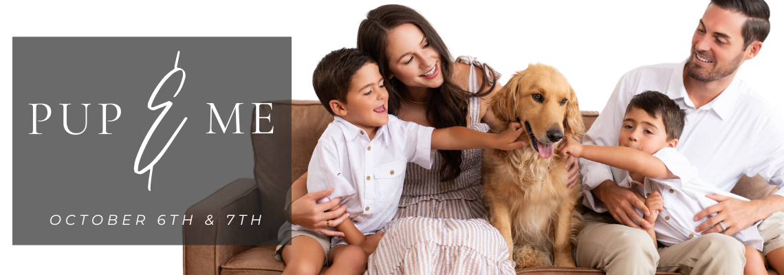 Fun Loving Family Petting Their Dog | Adair Photogrpahy