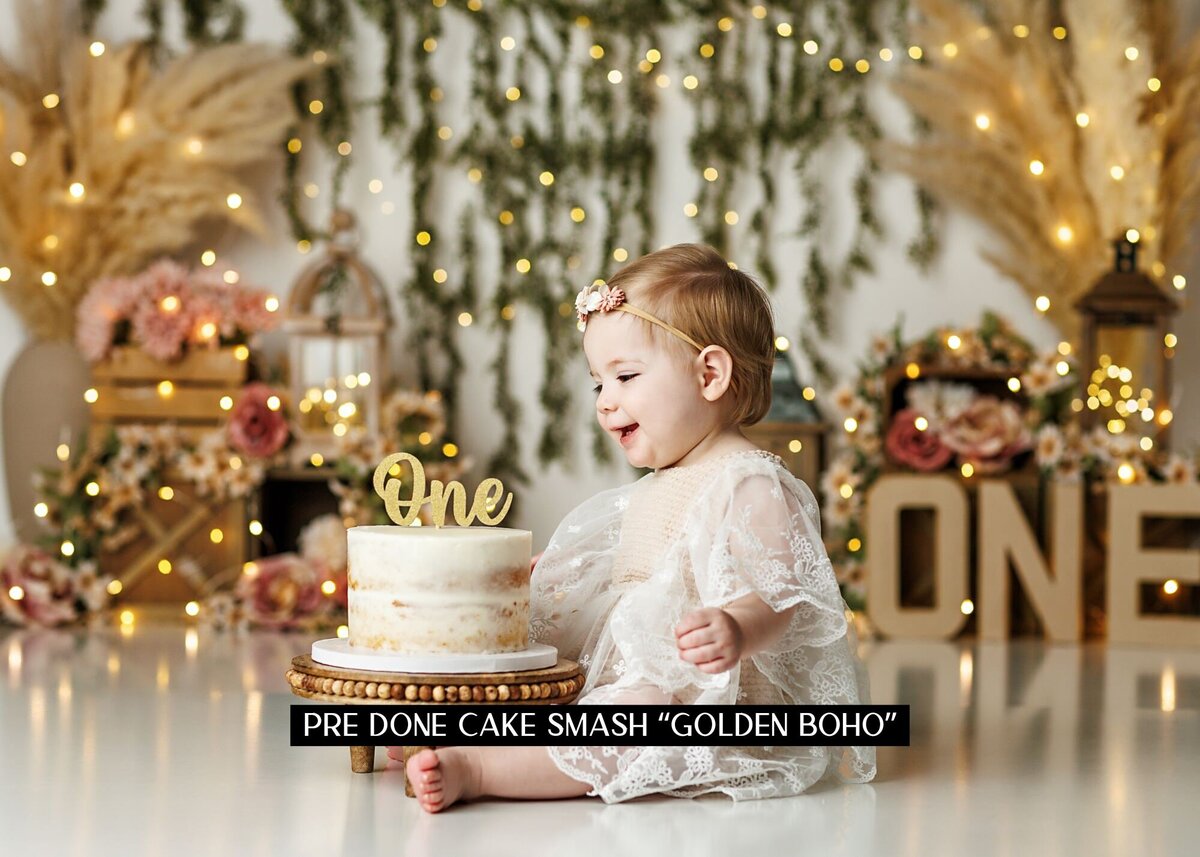 Cake Smash Golden Boho