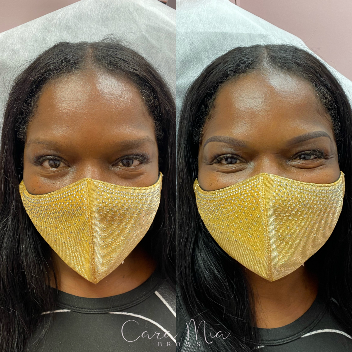 Ombre Powder Brows before and after
