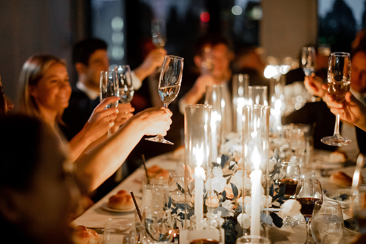Guests toasting at luxury wedding reception — Hoboken NJ planner

