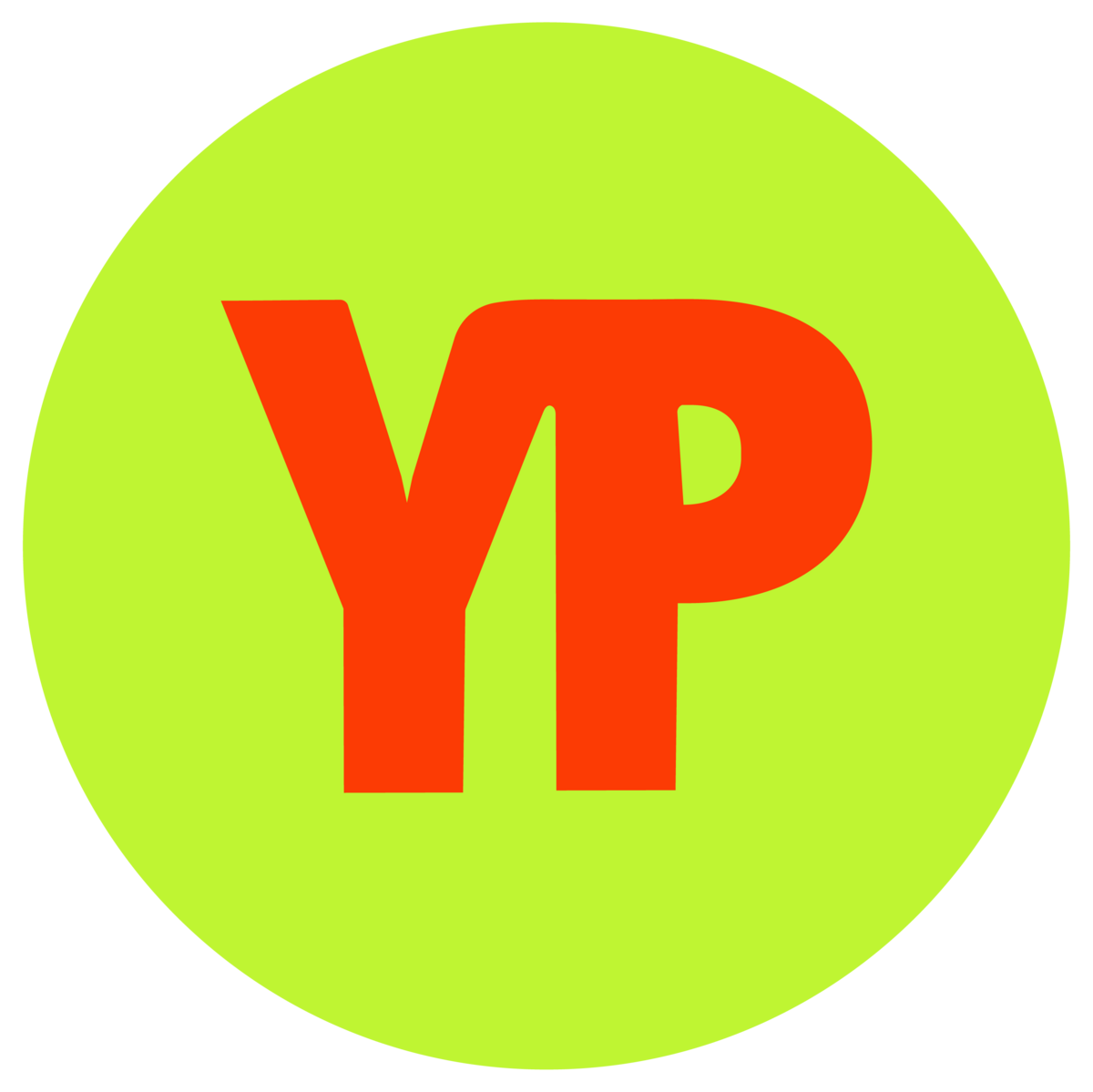 YP logomark - orange on green