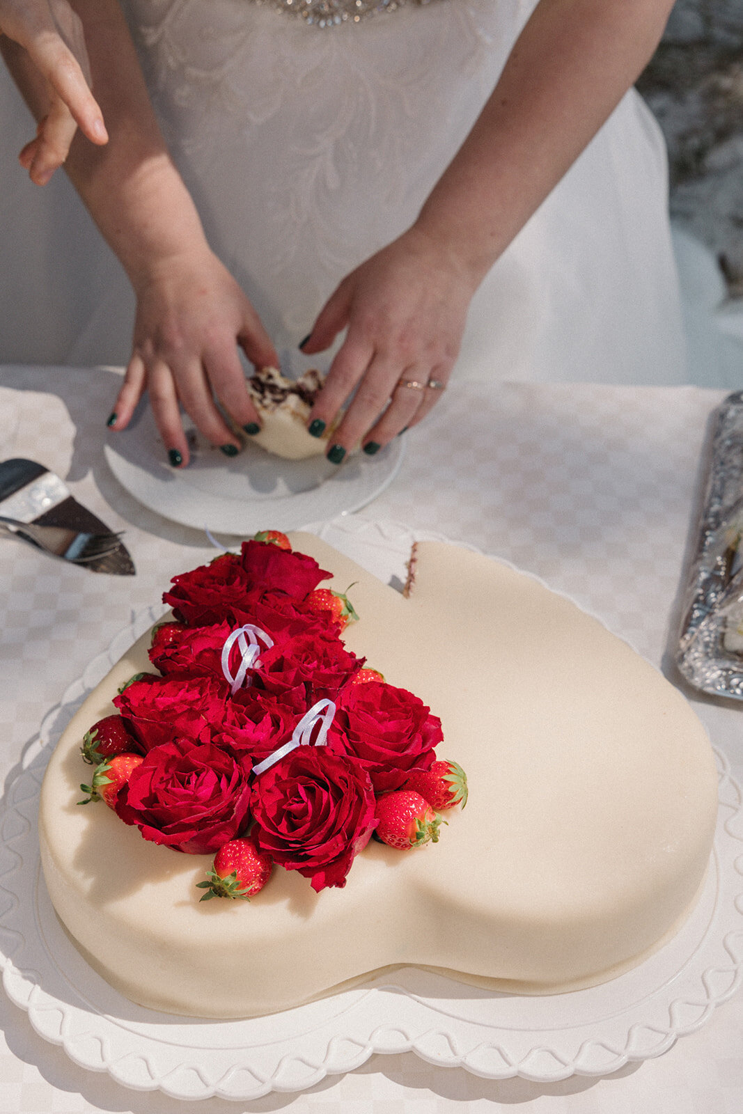 A wedding cake served in Bornholm Danish island for weddings