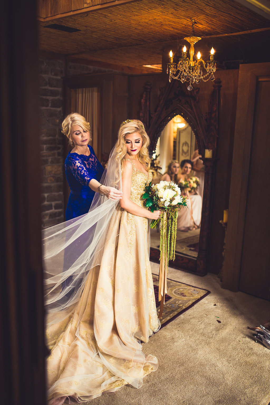 Wedding Photograph Of Maid of Honor and Bride Holding Her Bouquet Los Angeles