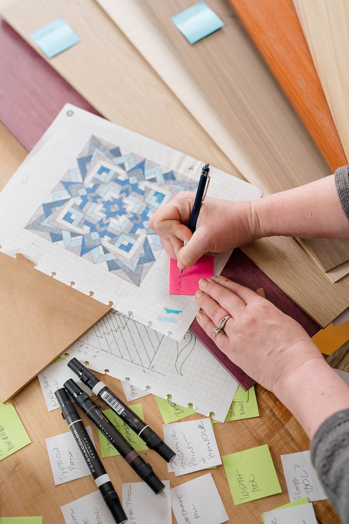 personalbranding photography with person taking notes in a studio for their small business