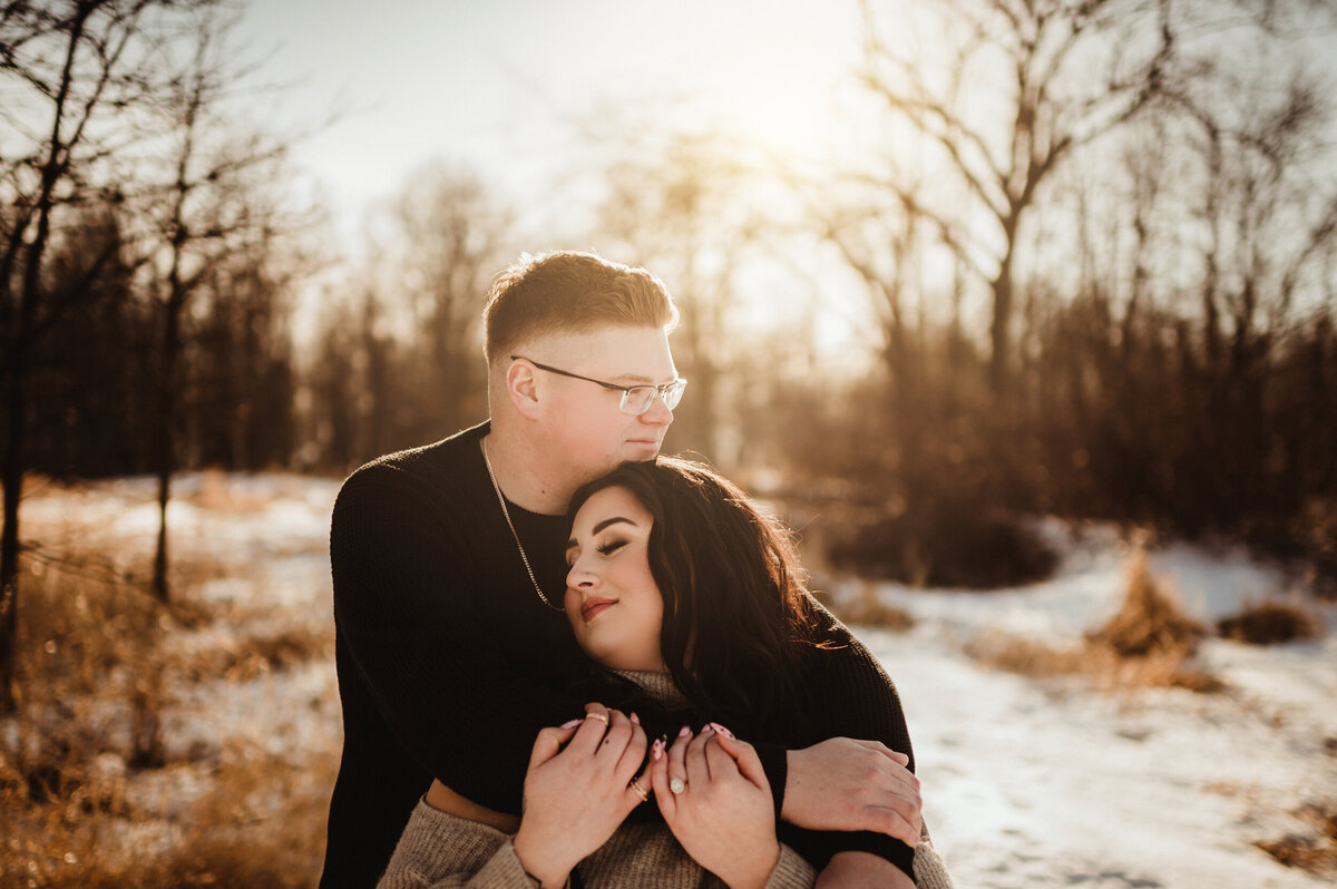 romantic winter engagement session