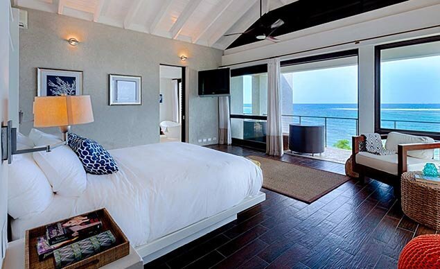 Luxury bedroom overlooking the caribbean
