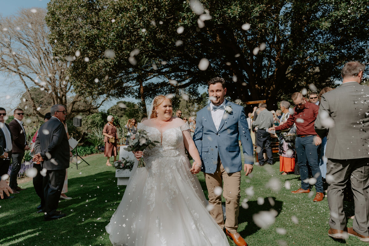 Flower arrangement styled for a wedding ceremony using plinths at St Josephs Church warrnambool