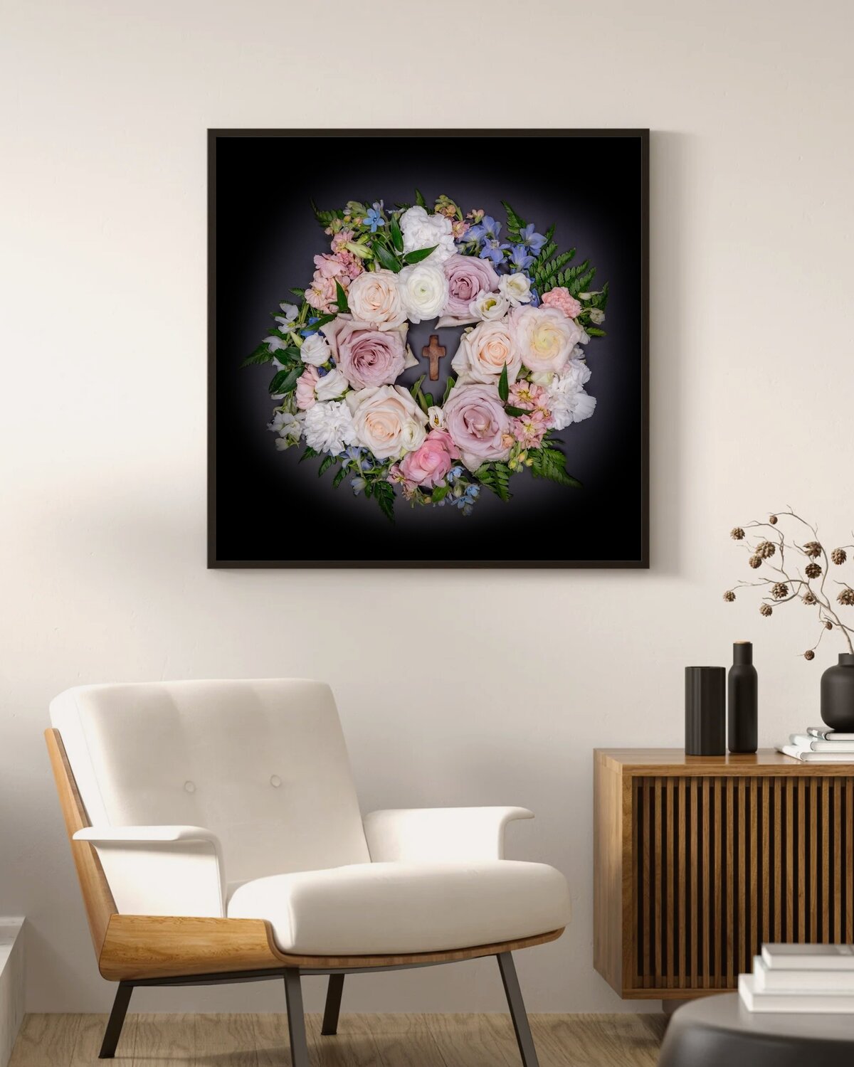 Aesthetic Mid Century Modern Living Room Photography Wall Art Frame Mockup Instagram Post Portrait (2)