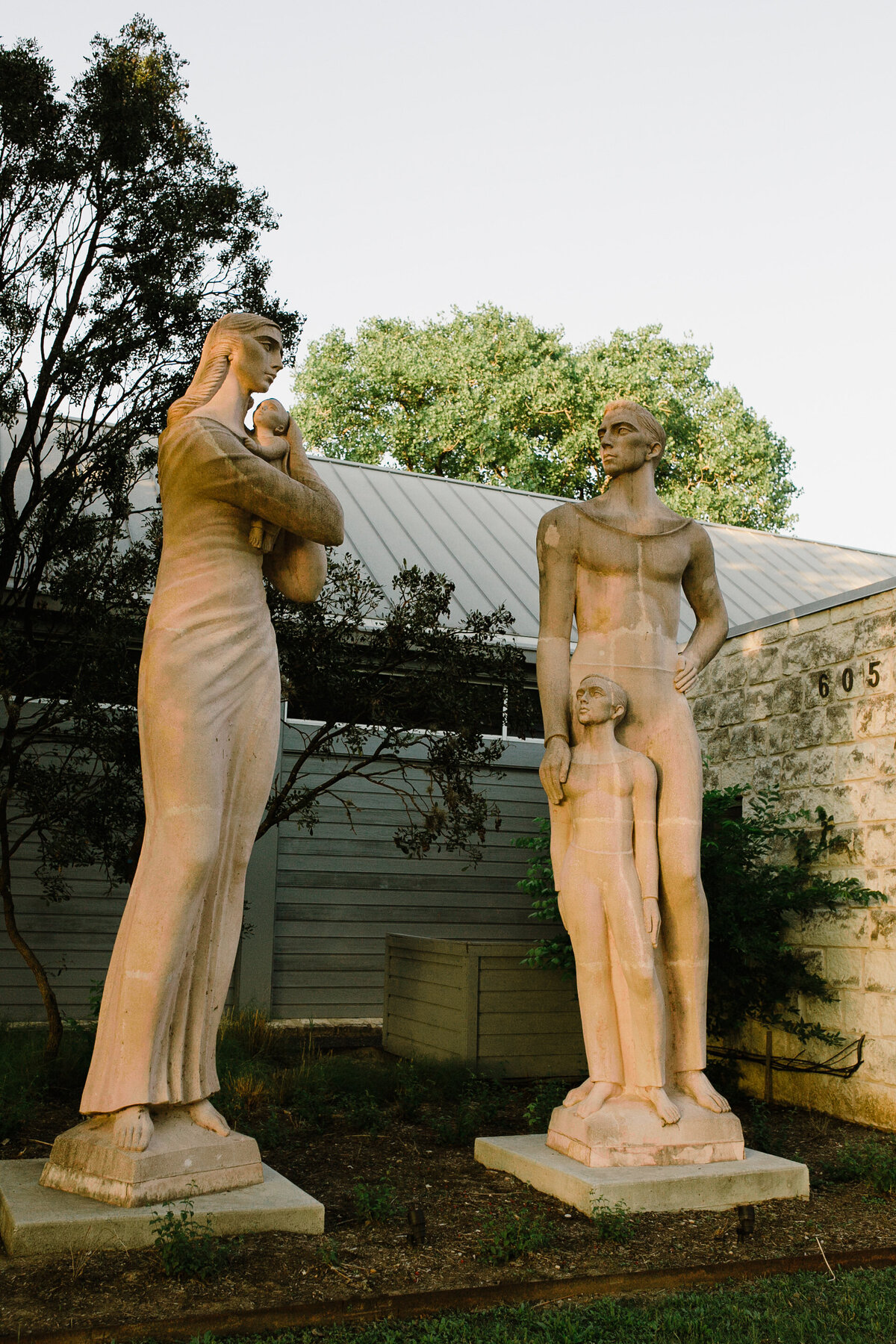 Statues in the Umlauf Sculpture Garden, Austin