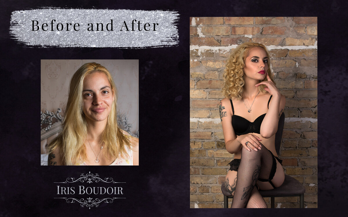 Iris Boudoir before and after 2