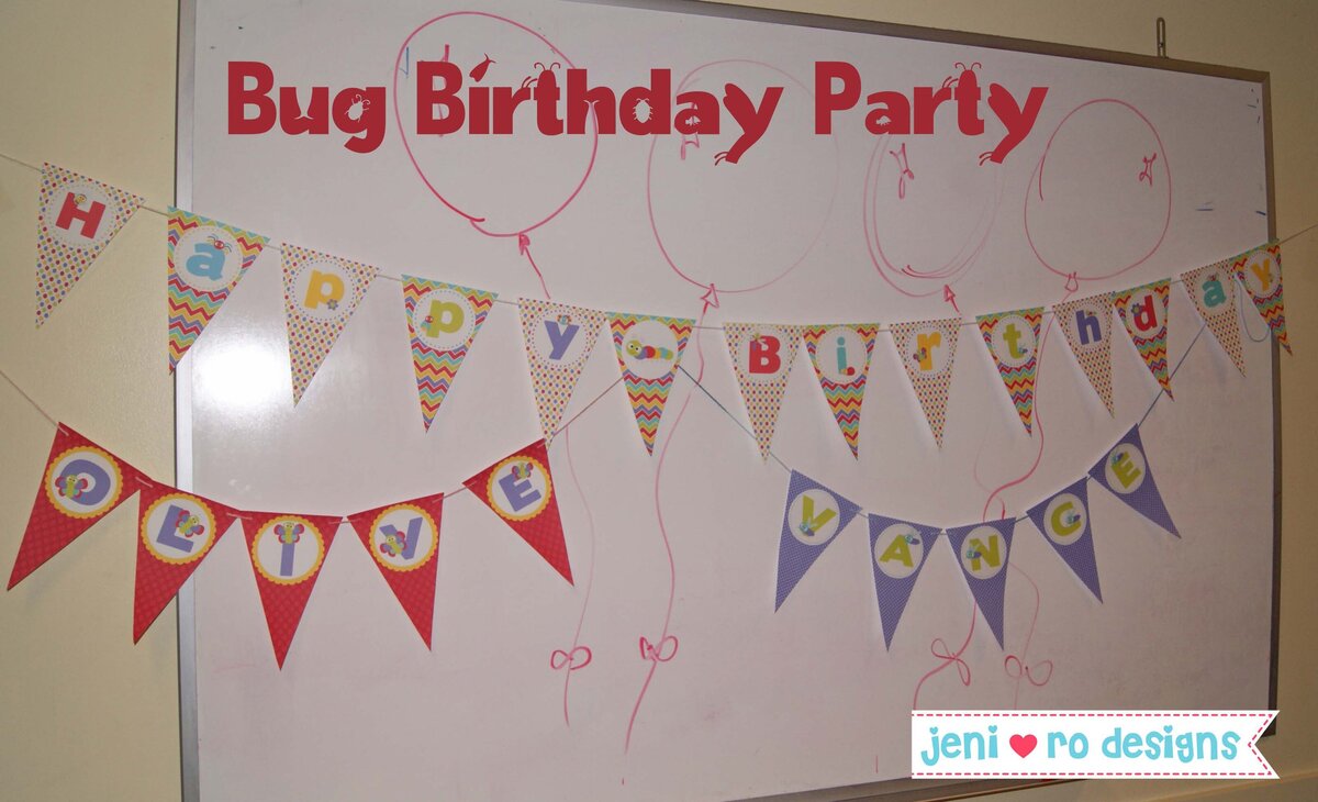 bug birthday party title image
