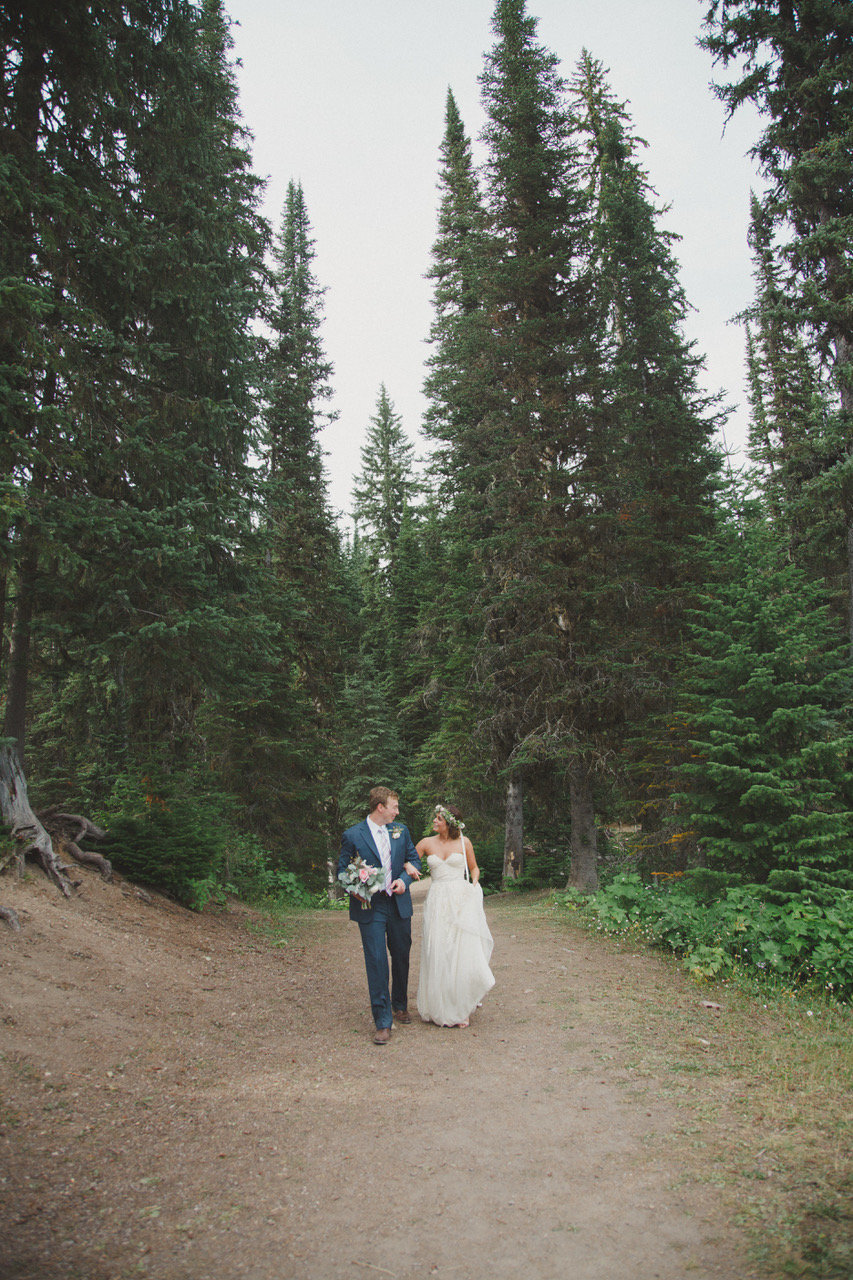Wedding couple at Island Lake Lodge, Fernie, BC