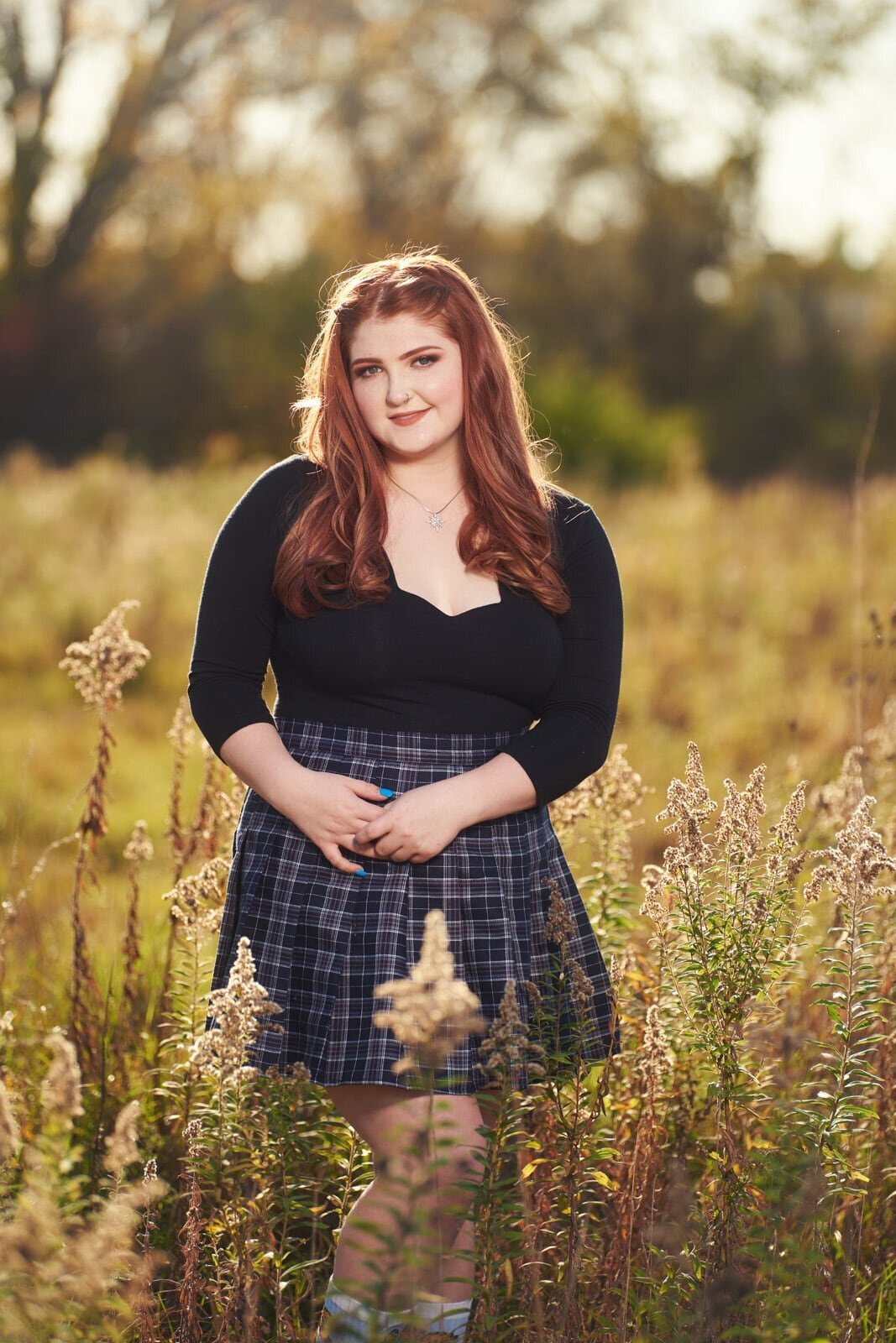 High School Senior Portrait Photographer in Scenic Field Setting-64