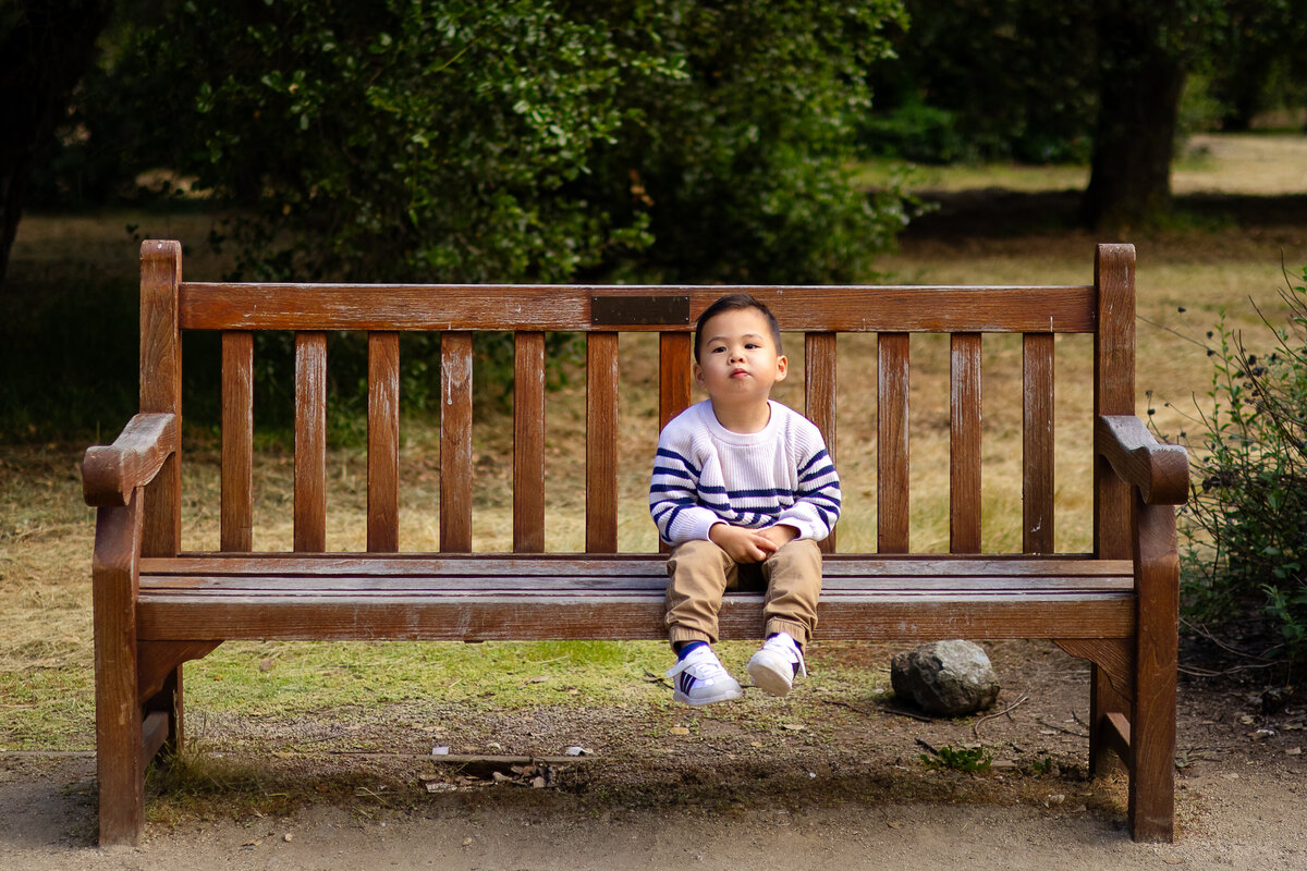 two year old toddler son portrait during a playful family photo session  – Ellobelle Photography, lifestyle family photographer on the San Francisco Peninsula Stanford cactus garden Arizona Garden palo Alto