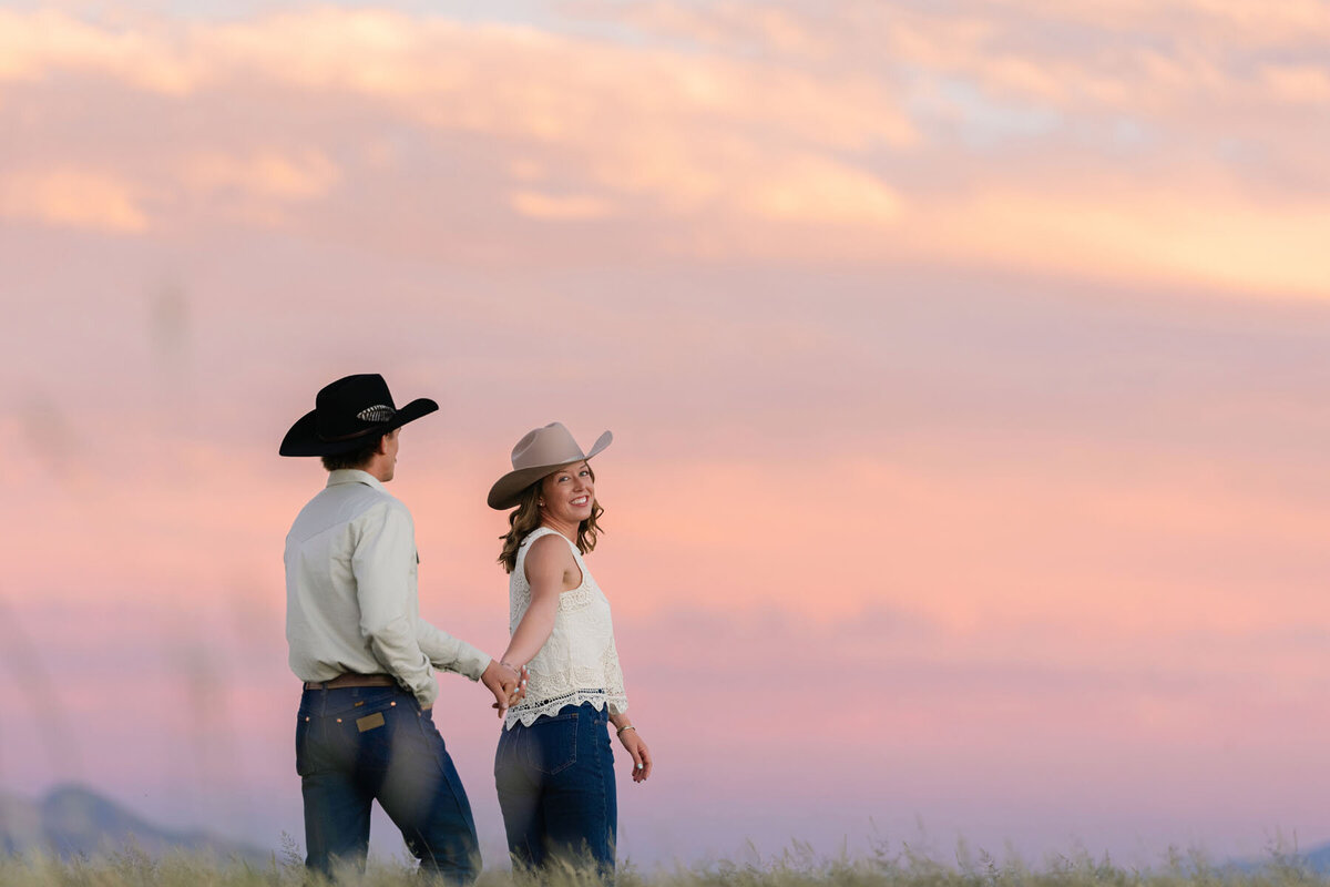 Desert engagement portraits in Tucson Sonoran landscape
