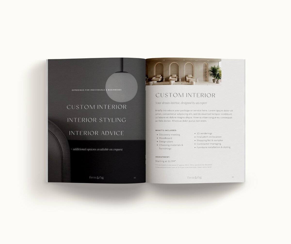 Earthy Showit template for interior designers Fern & Fig 5