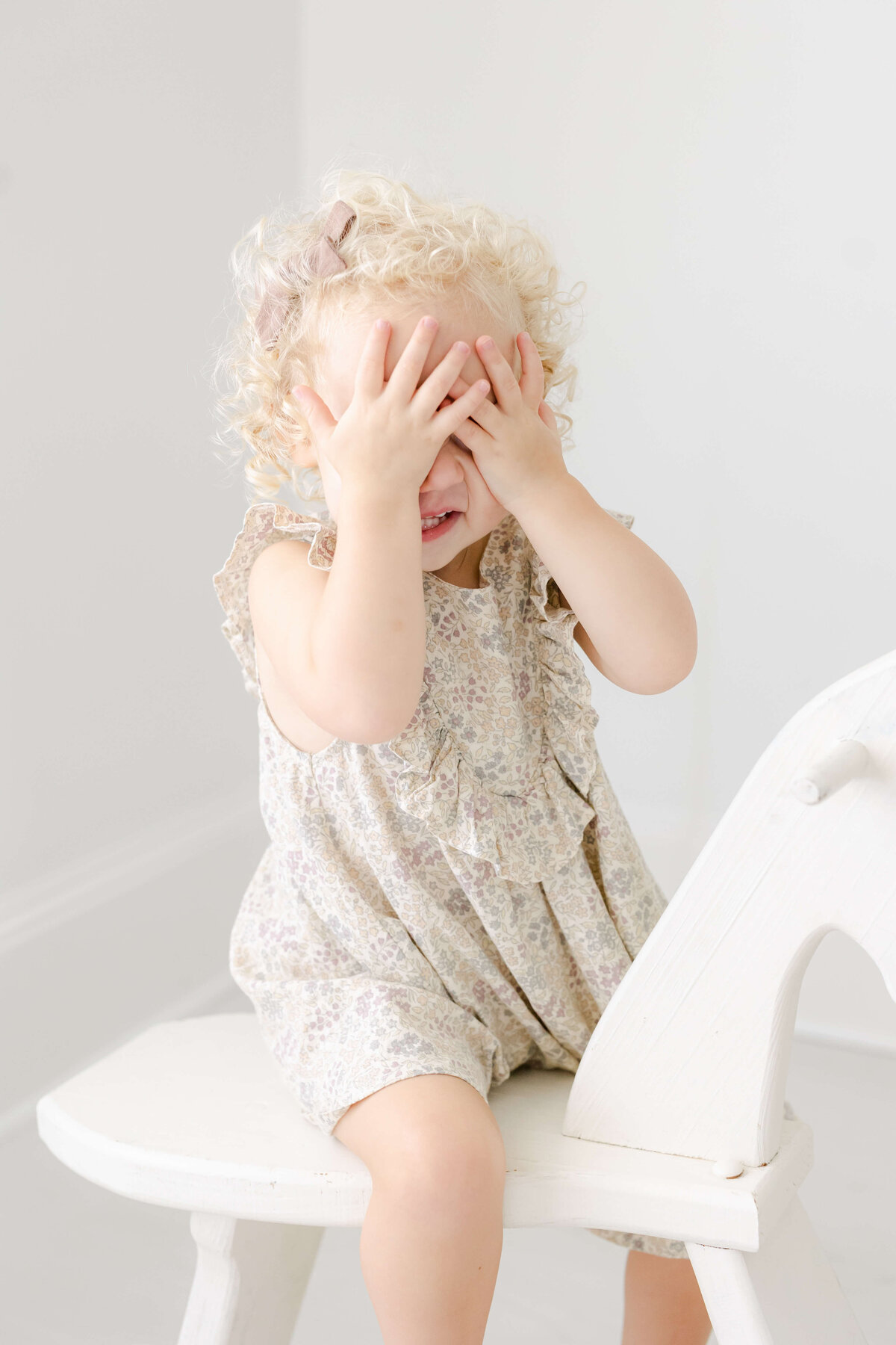 a little girl playing