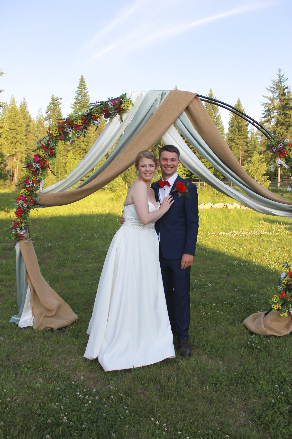 Bride and Groom in Meadow