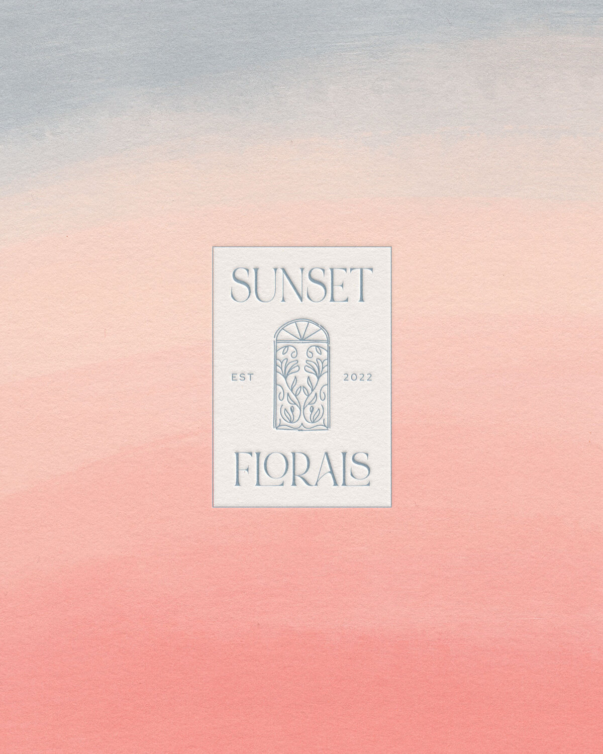 Custom-painted brand pattern featuring a signature motif for Sunset Florals