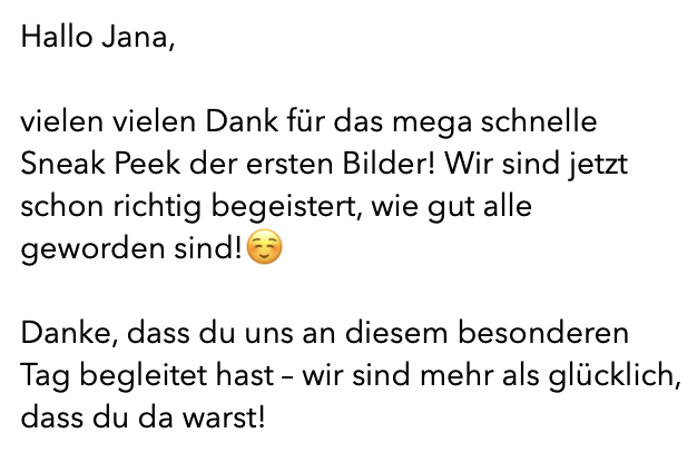 Jana Sauer Weddings Rezension