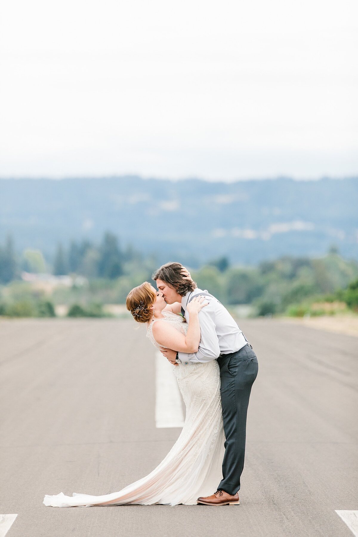 A Pilot's Wedding in an Airplane Hangar Portland OR-1030