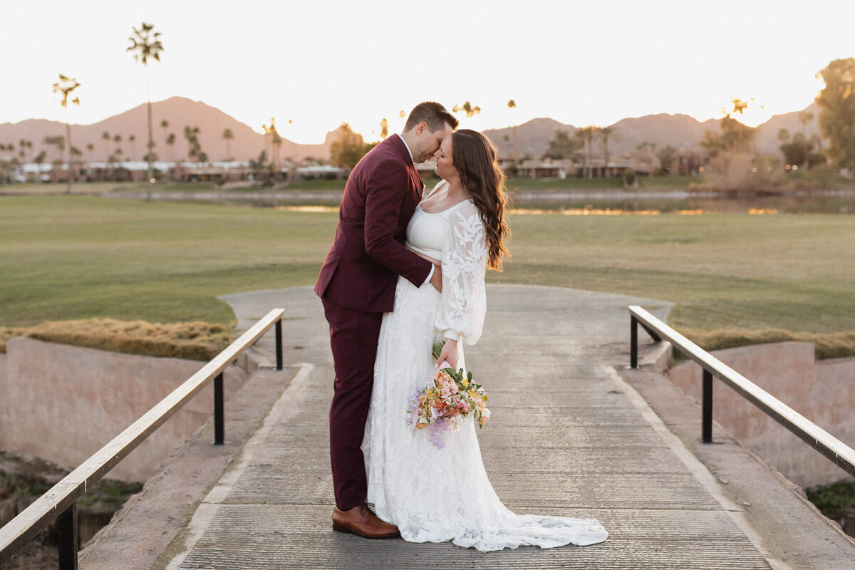 Color filled arizona wedding couple portraits 2