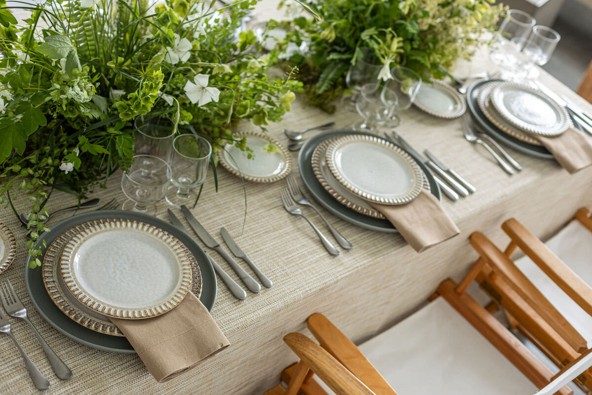 Adelaide porcelain dishware, featuring a reactive, crackled glaze finish on a natural clay body