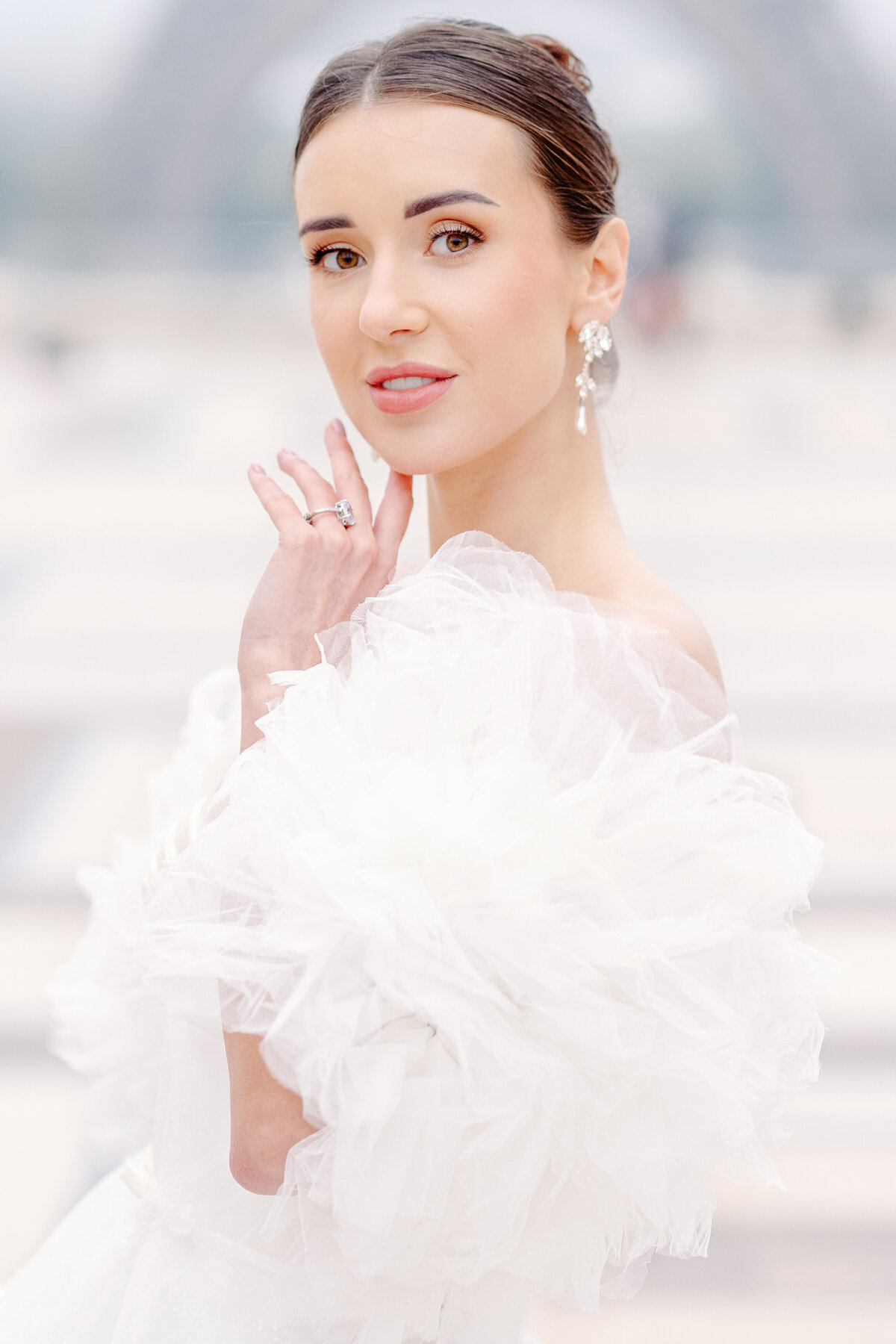 Bridal session in Paris photographed by Paris wedding photographer