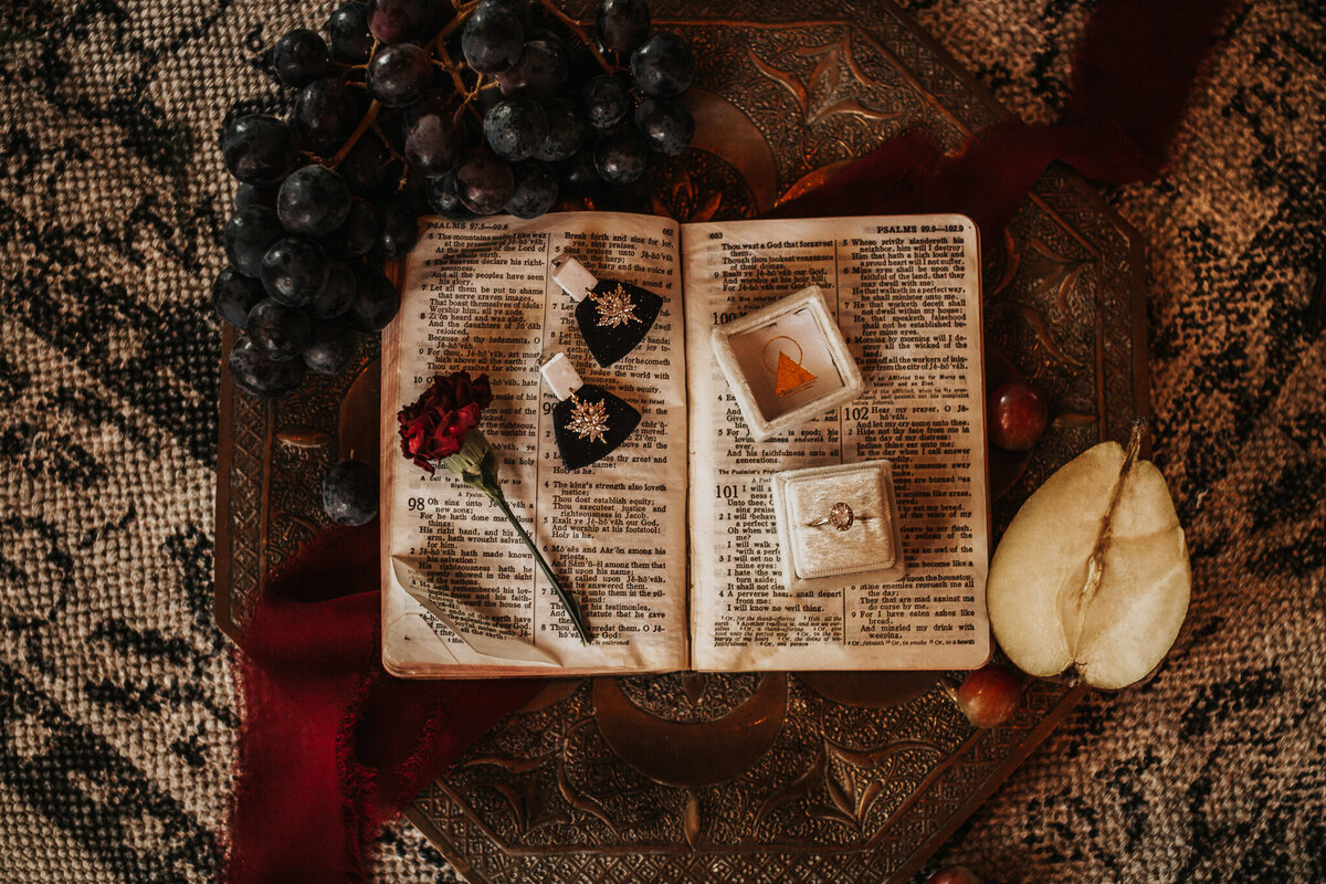 Dark and Moody flatlay detail shot