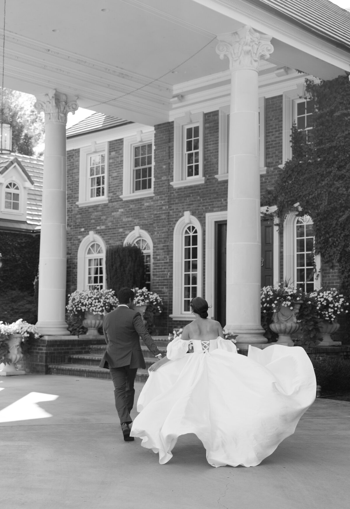 black and white wedding