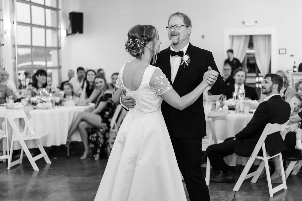 Father daughter dance at Ruby Cora wedding venue in Adams,,TN