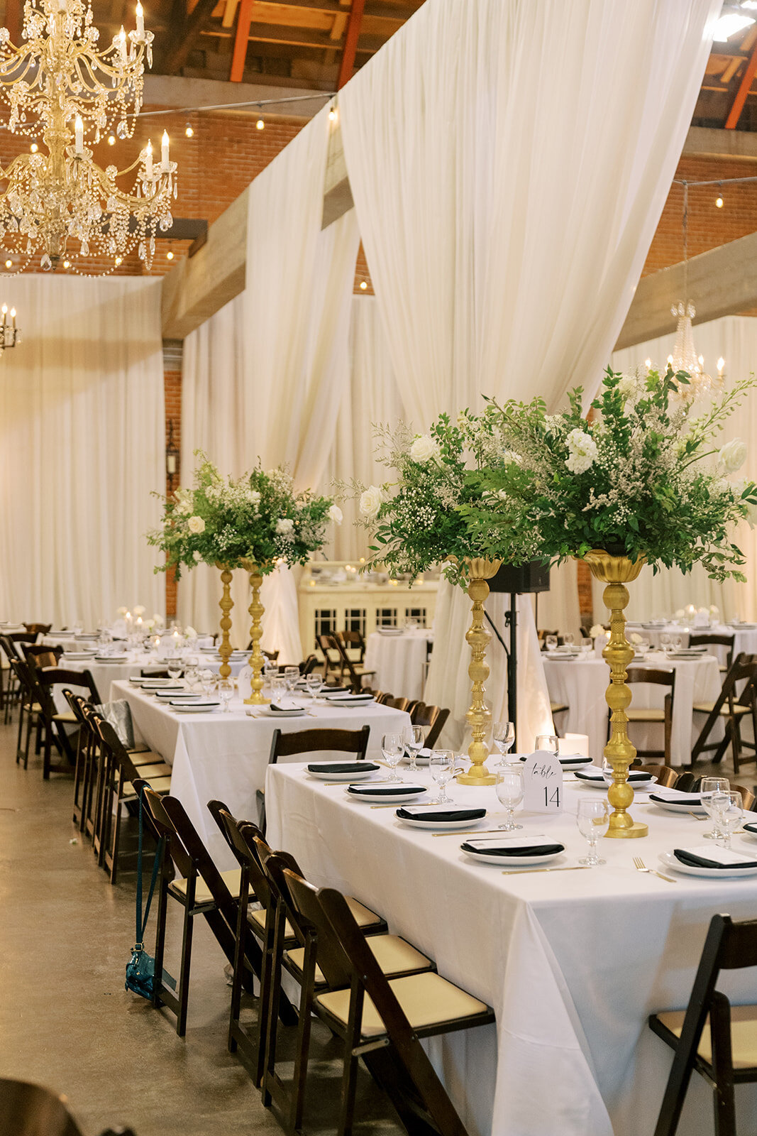 tall centerpieces for reception tables at park winters