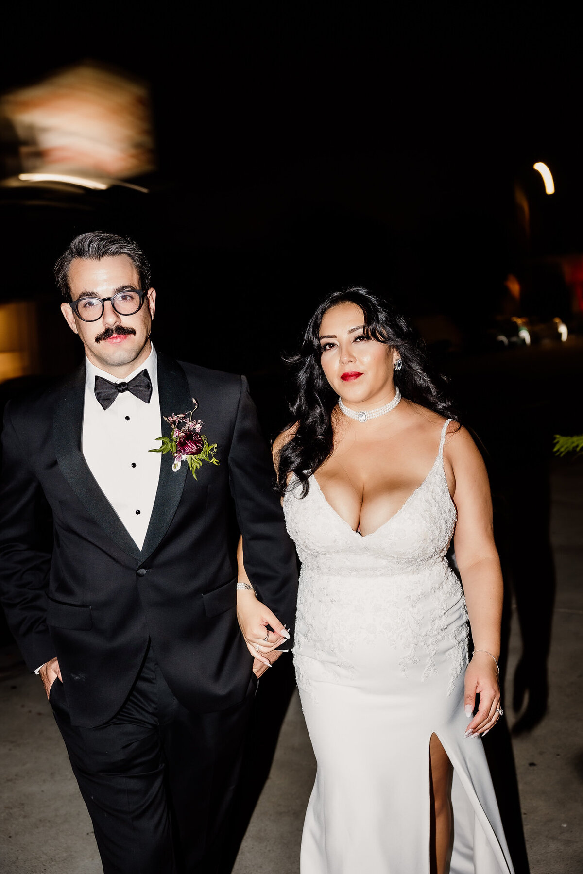 Archer Inspired Photography - Christina and Jake Wedding - Smog Shoppe Los Angeles - Night Flash Couple Photos-151