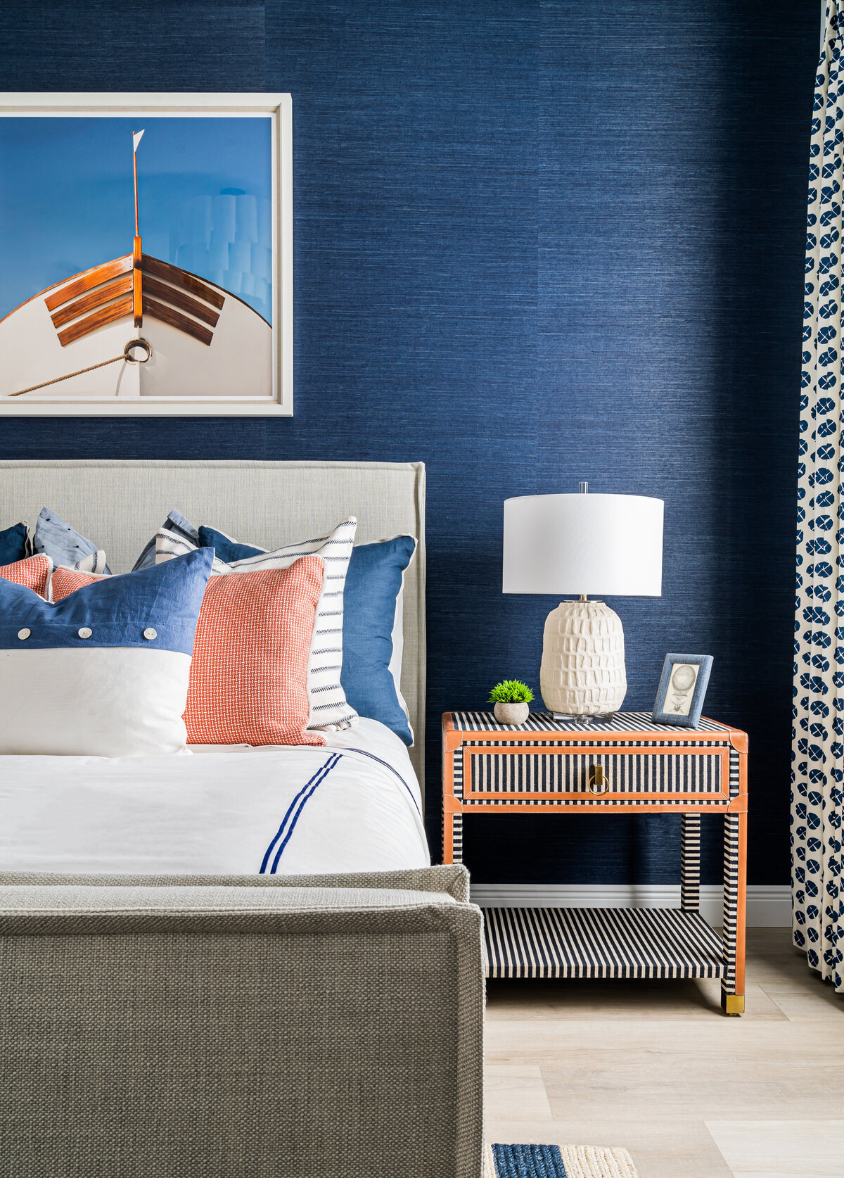 coastal home nautical guest bedroom pillows Full Service Interior Design by Island Home Interiors Lake Nona