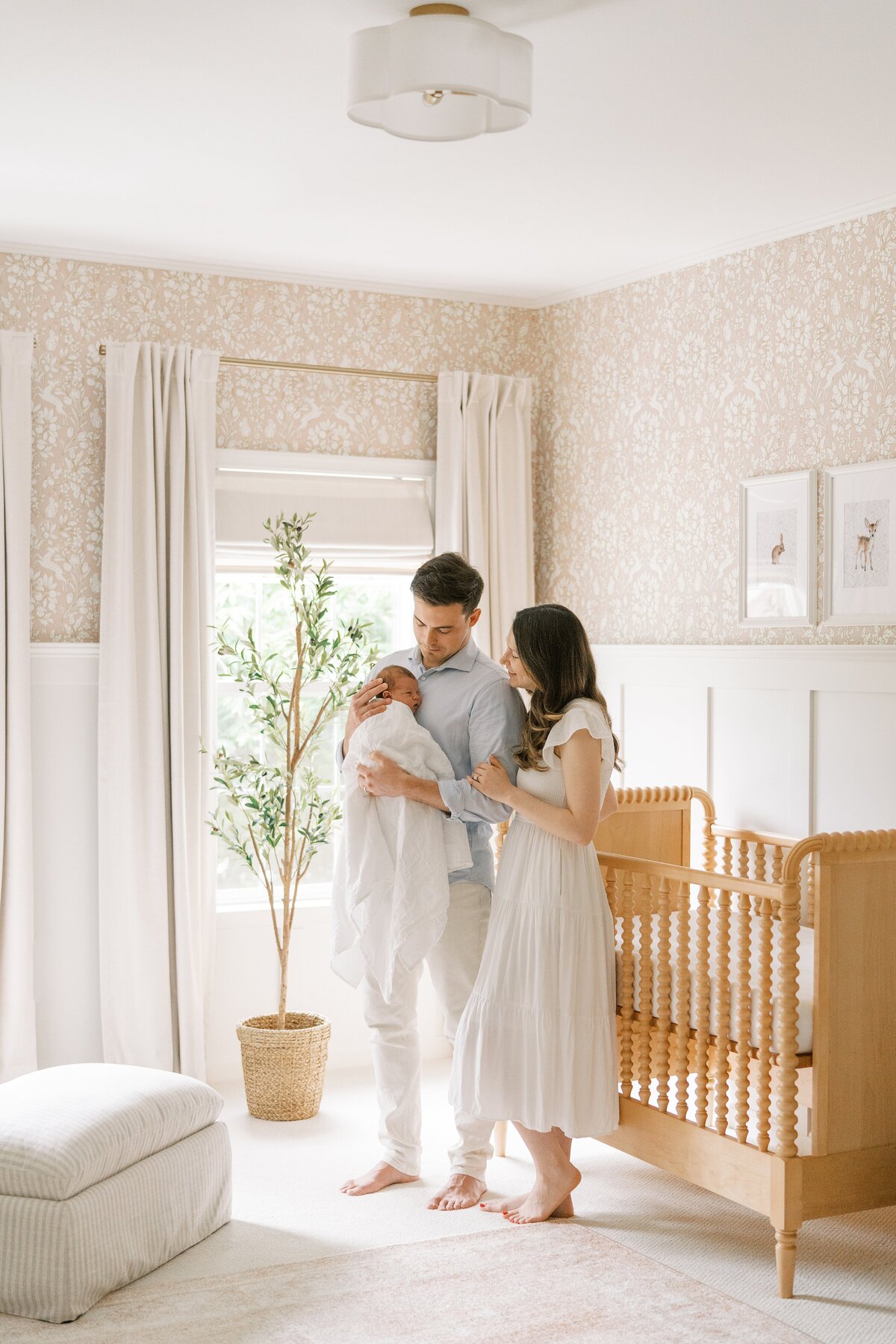 woodland nursery northern virginia newborn photographer baby girl