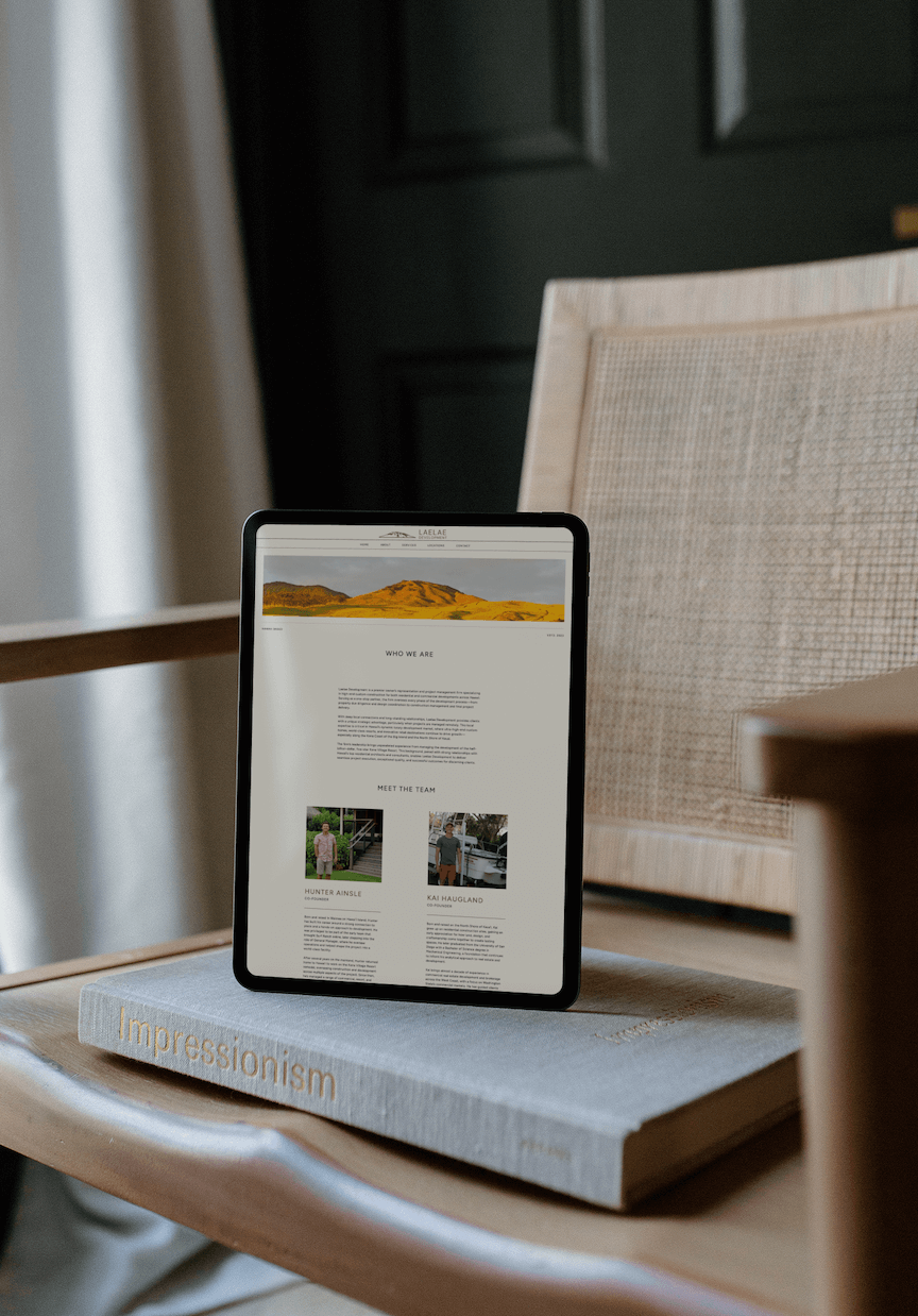 Laelae Development high-end client website by Studio Chan