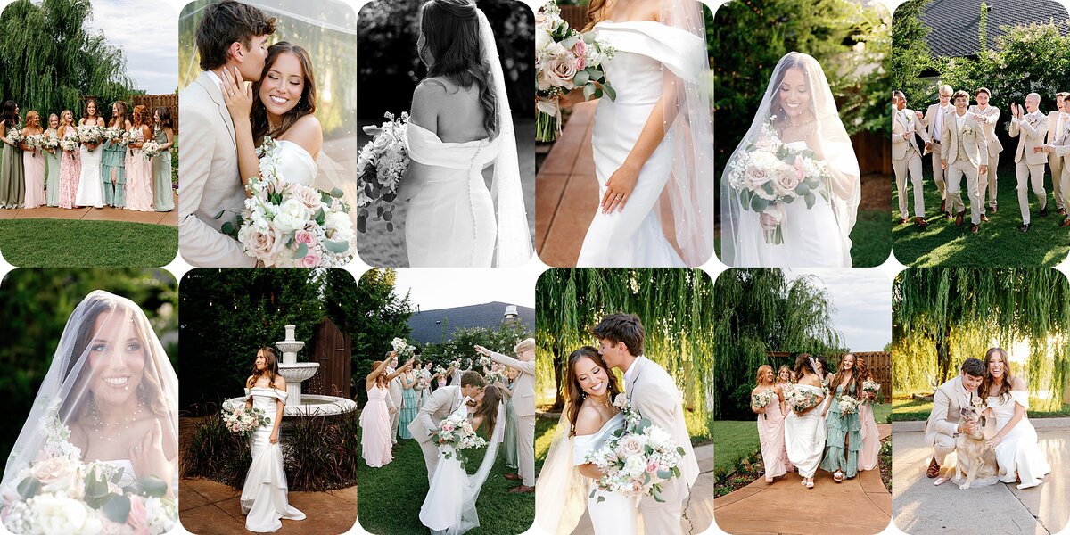 Bridal Couple About to Kiss