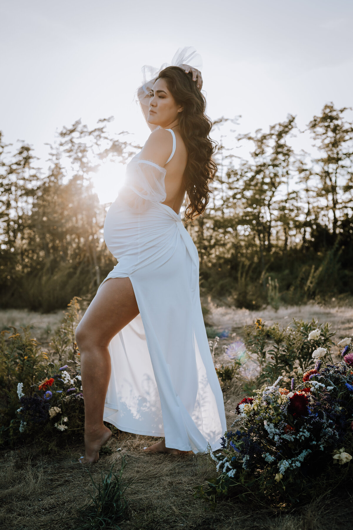 A styled maternity shoot held at Blackie Spit, Surrey