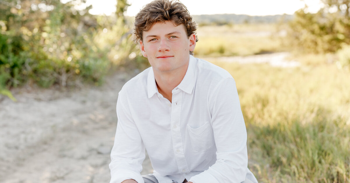 Teddy senior portrait photo by South Shore senior portrait photographer Christina Runnals
