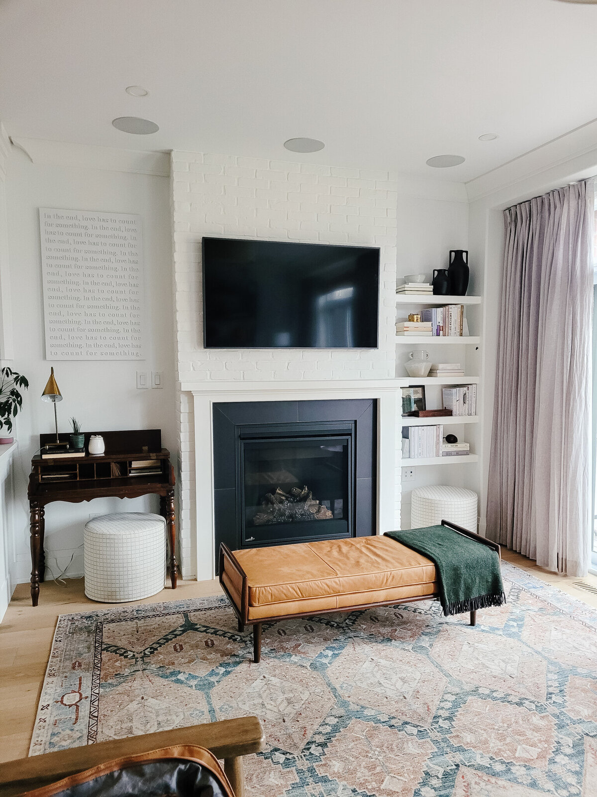 White Brick Fireplace