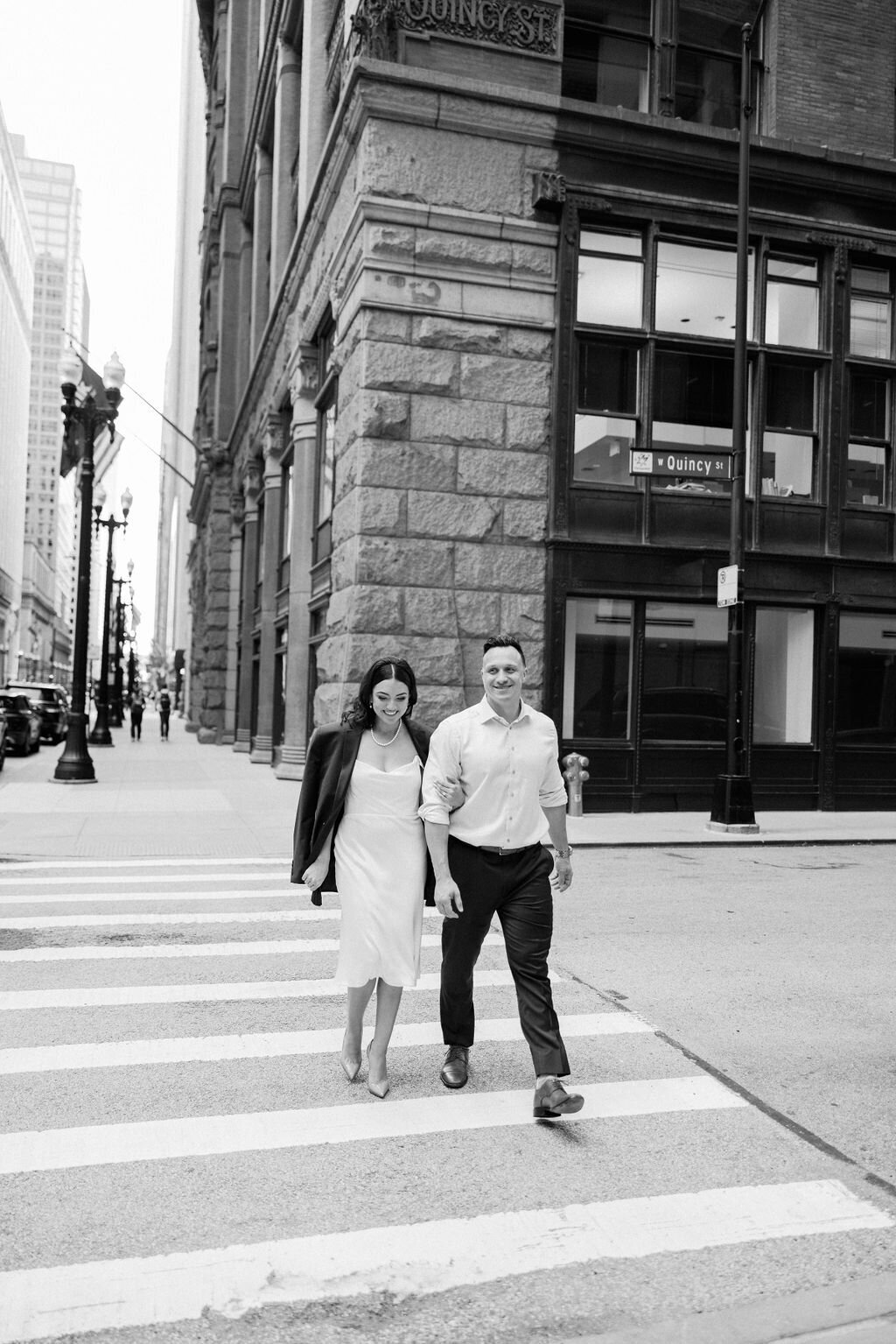 Date Night Engagement Photo in Downtown Chicago