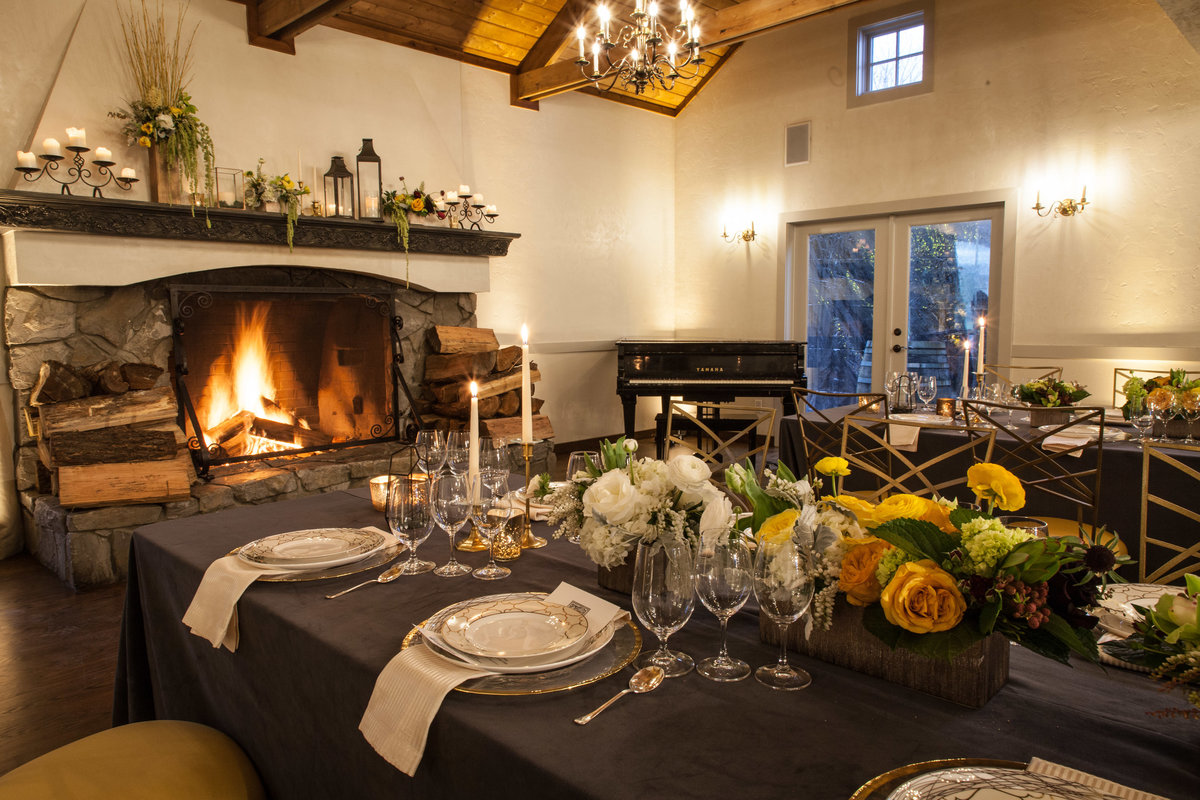 corporate dinner party at Chateau lill designed by Flora Nova Design Seattle