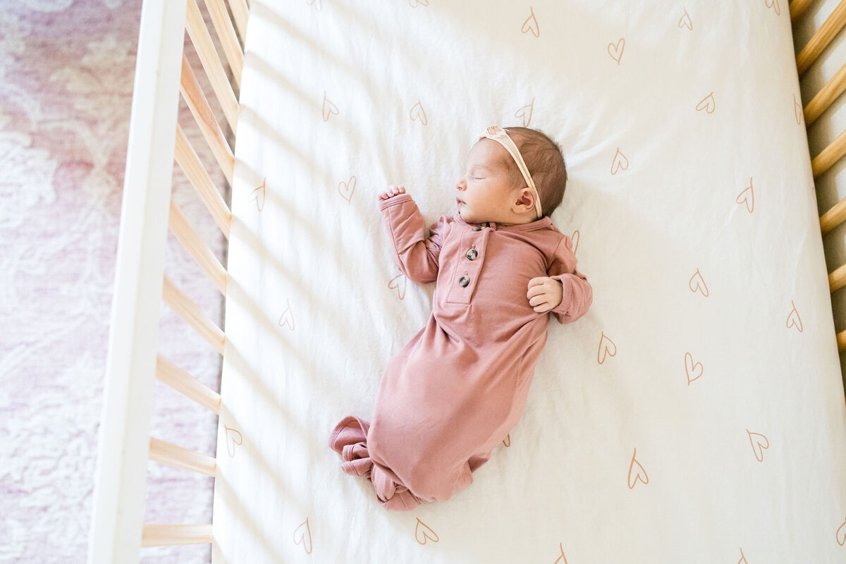 Lifestyle newborn session in bright, airy Austin home.