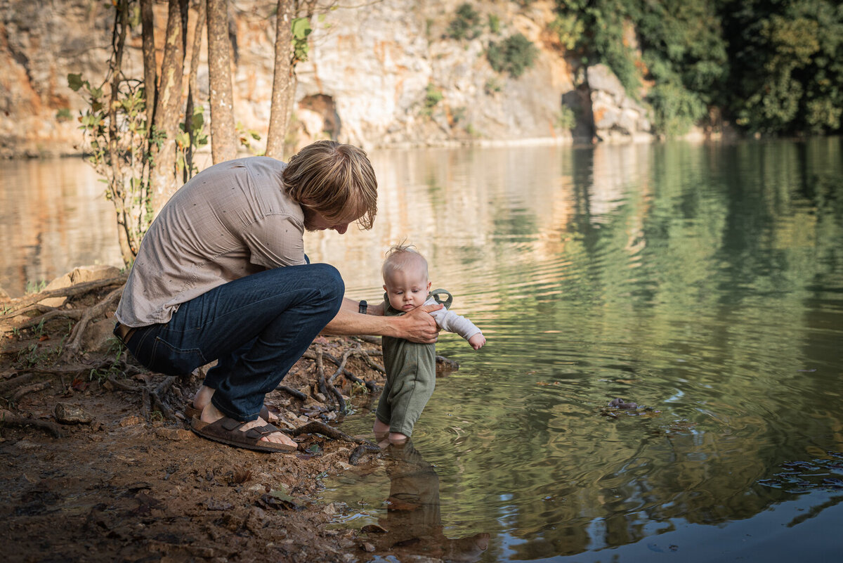 A mother holds her daughter at Baker Creek Preserve.