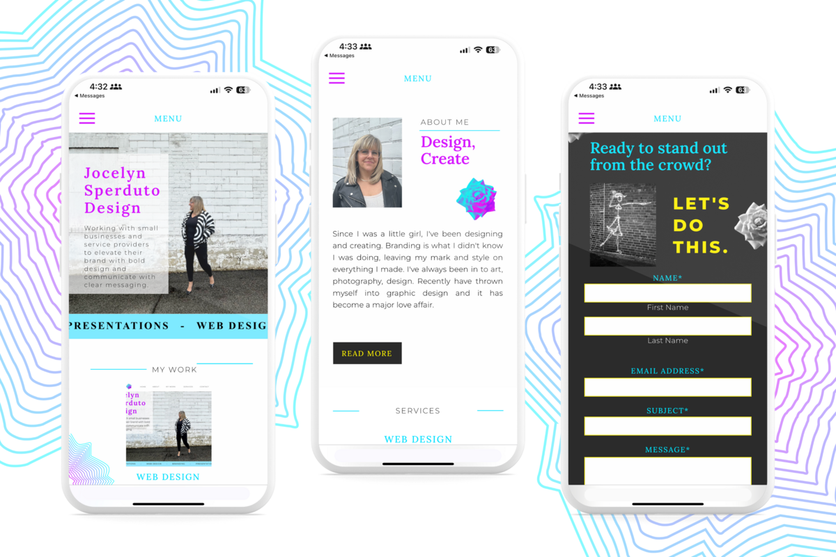 Website Design Mobile Mockup Jocelyn Sperduto Design