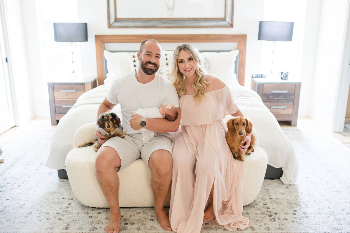 Family of 3 with 2 dogs