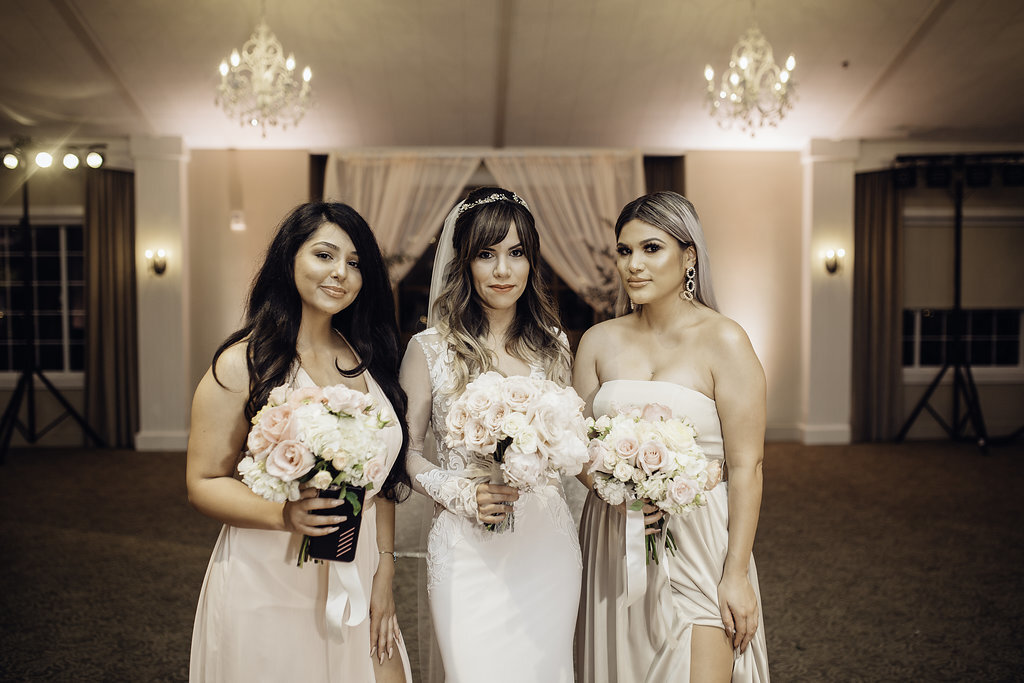 Wedding Photograph Of Bride And Two Bridesmaid Los Angeles